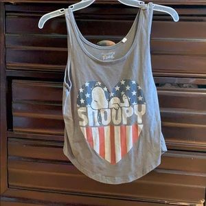 Grey snoopy tank top